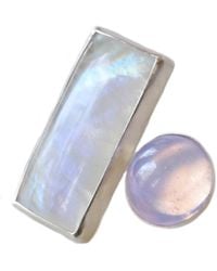 Glamrocks Jewelry - Double Moonstone Two Finger Statement Ring - Lyst