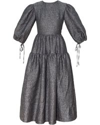 KAROLINA OZOLINSIUTE - Luna Dark Maxi Dress With Sleeves - Lyst