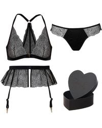 Tallulah Love - Midnight Rose Gift Set: Bralette, Brief, Suspender & Gift Box - Lyst