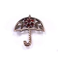 Mineralgems•Studio - Vintage Umbrella Brooch With Garnets - Lyst