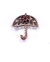 Mineralgems•Studio - Vintage Umbrella Brooch With Garnets - Lyst