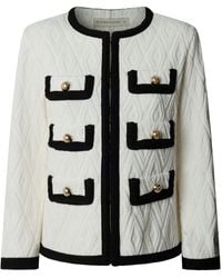 The Extreme Collection - Two-Tone Knit Jacket With Contrast Trims - Lyst