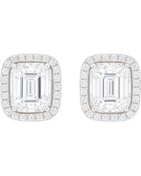 Maison De Gala - Emerald-Cut Halo Stud Earrings - Lyst