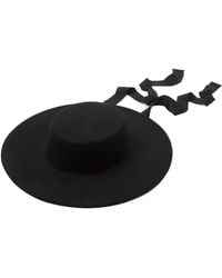 Chanel Joan Elkayam - Handmade Wide Brim Wool Boater Hat - Lyst