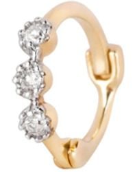 Zohreh - Mini Diamond Trilogy Huggie Hoop Earring 9K Solid - Lyst
