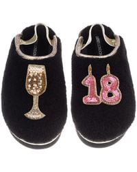 Laines London - Flatform Cloud Closed Toe Slippers With 18Th Birthday & Champagne Glass Brooches - Lyst