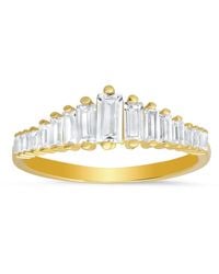 Kylie Harper - Art Deco Baguette-Cut Diamond Cz Ring - Lyst