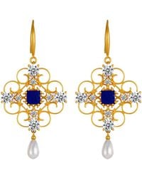 Retro Chic - Orchid Dream Pearl Earrings - Lyst