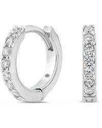 SALLY SKOUFIS - Light Huggie Earrings With Made Cz Diamond Stimulant - Lyst