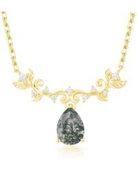 Azura Jewelry New York - Foliage Whispers Moss Agate Necklace Vermeil - Lyst