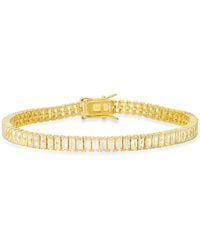 Kylie Harper - Baguette Cut Diamond Cz Tennis Bracelet - Lyst
