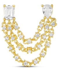 SHYMI - Two Stone Triple Chain Earring - Lyst