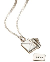 Posh Totty Designs - Sterling I Love You Mini Message Envelope Necklace - Lyst