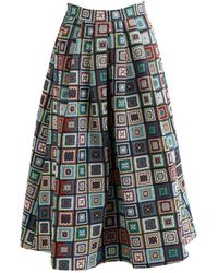 Louche - Pasadena Seventies Patch Jacquard Midi Skirt - Lyst