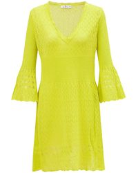 Peraluna - Yoho Openwork V-Neck Knit Mini Dress - Lyst