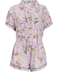 Fable England - Fable Meadow Creatures Lilac Short Pyjamas - Lyst