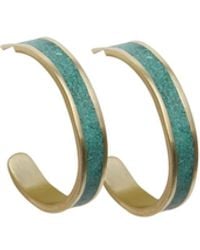 Zeworks - Dori Malachite Hoop Earrings - Lyst