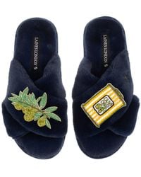 Laines London - Classic Laines Slippers With Olives & Oil Brooches - Lyst