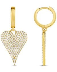 SHYMI - Pave Heart Earrings - Lyst