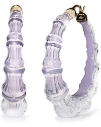 Gold & Honey - Bamboo Illusion Hoops In Lavender - Lyst