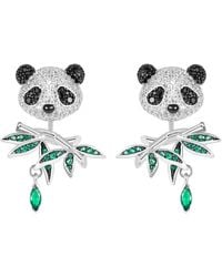 Arte Madrid - Puffy Panda Convertible Stud Earrings With Drop Charms - Lyst