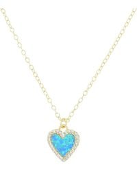 KAMARIA - Mini Opal Heart Necklace With Crystals - Lyst