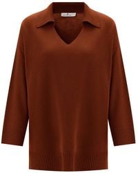 Peraluna - Polo V Neck Wide Sleeve Loose Fit Knit Pullover - Lyst