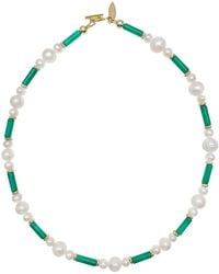 Farra - Jade And Freshwater Pearls Short Necklace - Lyst
