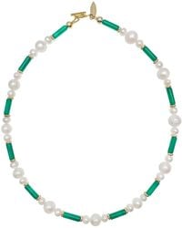 Farra - Jade And Freshwater Pearls Short Necklace - Lyst