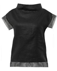 Metamorph - Turtleneck Linen Top - Lyst