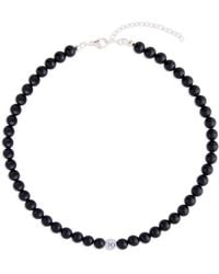 N'damus London - Onyx Gemstone Necklace & Sterling Chain - Lyst