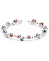 Angel Barocco - Multicolour Zircon Vine Sterling Open Ring - Lyst