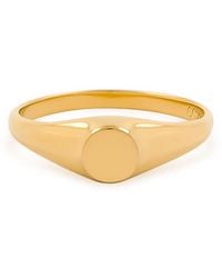 Cote Cache - Petite Round Pinky Signet Ring - Lyst