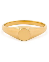 Cote Cache - Petite Round Pinky Signet Ring - Lyst