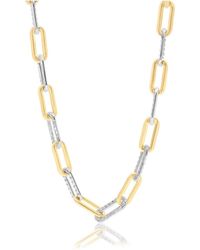 SHYMI - Five Mm Two Tone Paper Clip Necklace - Lyst