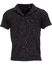 lords of harlech - Johnny Towel Polo Shirt In Black - Lyst