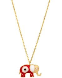 Ebru Jewelry - Wishful Elephant & Enamel Evil Eye Pendant Chain Necklace - Lyst