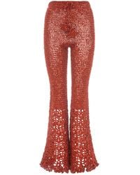 Andreeva - Chrysanthemum Terracotta Handmade Crochet Pants - Lyst