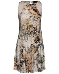 Conquista - Abstract Animal Print Dress In Sand - Lyst