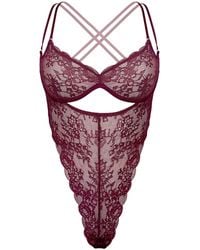 MONIQUE MORIN LINGERIE - Rush Ouvert Bodysuit Velvet - Lyst