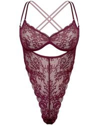MONIQUE MORIN LINGERIE - Rush Ouvert Bodysuit Velvet - Lyst