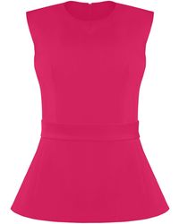 Tia Dorraine - Hot Pink Sleeveless Waist-fitted Top - Lyst