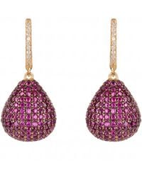 LÁTELITA London - Valerie Pear Drop Gemstone Earrings Ruby - Lyst