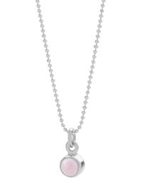 Nellou Jewellery - Neutrals Gem Dot Opal Birthstone Necklace October Sterling - Lyst