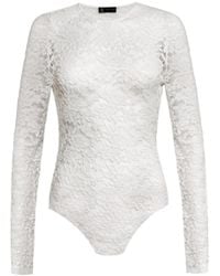 Audrey Vallens - Neutrals Selene Lace Bodysuit Off - Lyst