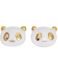 POPORCELAIN - Porcelain Lucky Panda Stud Earrings - Lyst