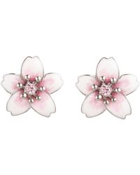 Grosse - Zirconia & Enamel Flower Earrings, Series Sakura - Lyst