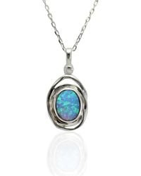 Isla Silver - Handmade Spiral Pendant With Fire Opal - Lyst