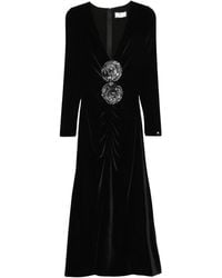 Nissa - Sequin-Embellished Velvet Midi Dress - Lyst
