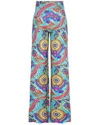 Beatrice von Tresckow - Riviera Paisley Wide Stretch Flare Trousers - Lyst